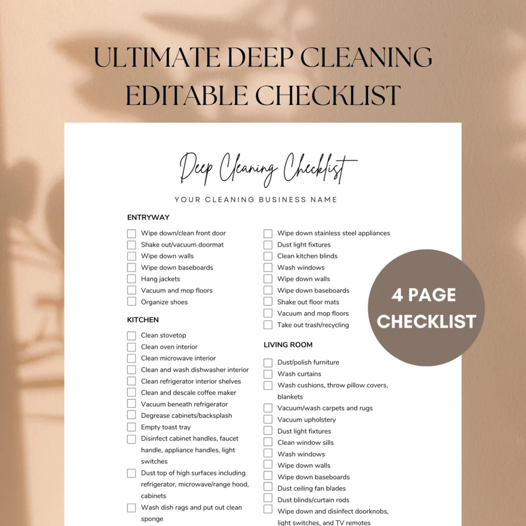 Airbnb Cleaning Checklist