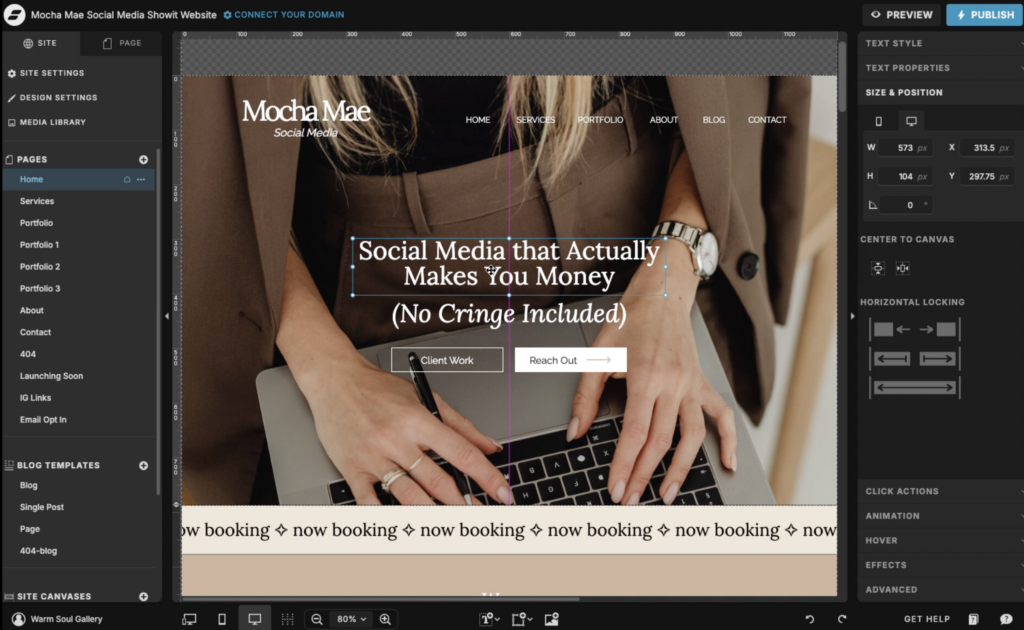 Showit Website Template Editing
